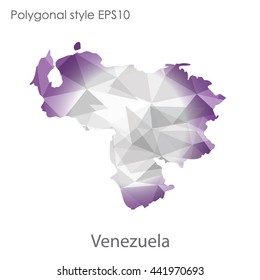 Venezuela map in geometric polygonal style.Abstract gems triangle,modern design background.Vector illustration EPS10.