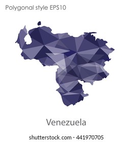 Venezuela map in geometric polygonal style.Abstract gems triangle,modern design background.Vector illustration EPS10.