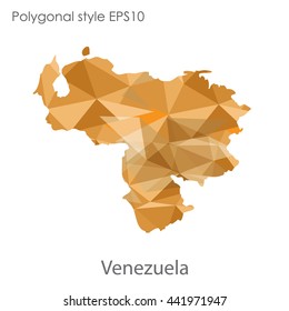 Venezuela map in geometric polygonal style.Abstract gems triangle,modern design background.Vector illustration EPS10.