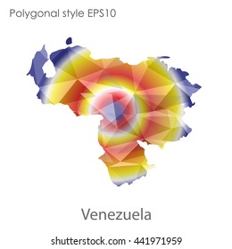Venezuela map in geometric polygonal style.Abstract gems triangle,modern design background.Vector illustration EPS10.