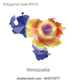 Venezuela map in geometric polygonal style.Abstract gems triangle,modern design background.Vector illustration EPS10.