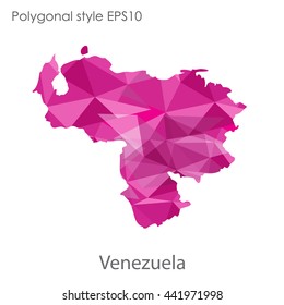 Venezuela map in geometric polygonal style.Abstract gems triangle,modern design background.Vector illustration EPS10.