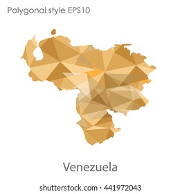 Venezuela map in geometric polygonal style.Abstract gems triangle,modern design background.Vector illustration EPS10.