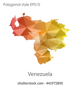 Venezuela map in geometric polygonal style.Abstract gems triangle,modern design background.Vector illustration EPS10.