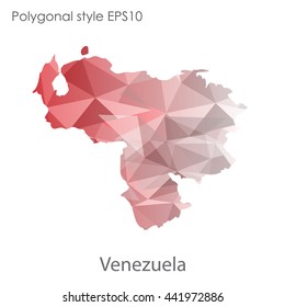 Venezuela map in geometric polygonal style.Abstract gems triangle,modern design background.Vector illustration EPS10.