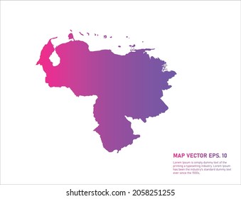 Venezuela map gradient color . on white background. 