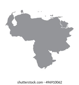 Venezuela map in gray on a white background