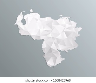 Venezuela map gray in polygonal style on dark background. isolated vector illustration eps 10.