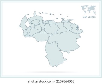 Venezuela Karte grüner Vektorgrafik auf weißem Hintergrund.