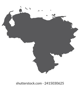 Venezuela map. Map of Venezuela in grey color