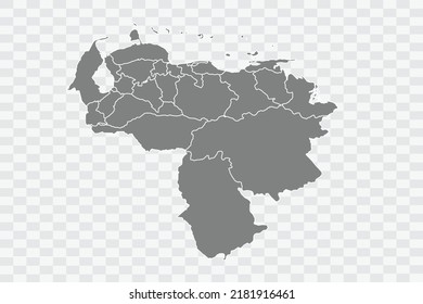 Venezuela Map grey Color on White Background quality files Png