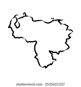Venezuela map hand drawn sketch. Vector illustration.Venezuela map, vector sketch