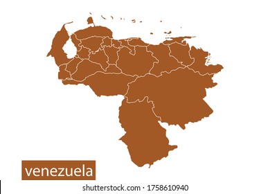 venezuela map High Detailed on white background. Abstract design vector illustration eps 10. Orange color.