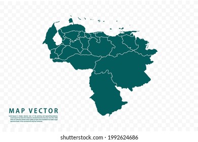 Venezuela map High Detailed on white background. Abstract design vector illustration eps 10
