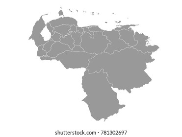 venezuela map. High detailed map of venezuela on white background. Vector illustration eps 10.