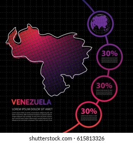 Venezuela map infographic design template