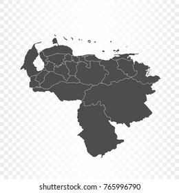 Venezuela map isolated on transparent background