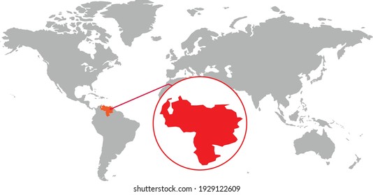 
Mapa de Venezuela. Mapa mundial aislado. Aislado sobre fondo blanco. Ilustración vectorial.