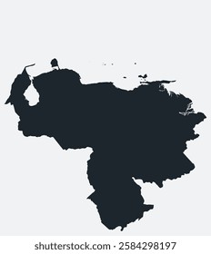 Venezuela map. Just a simple border map. Shape of the country. Flat blank Venezuela outline. Vector boundary illustration.