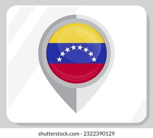 Venezuela Map Locaton Flag Icon