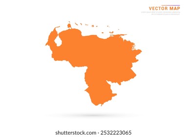 Venezuela Map - orangefarbener abstrakter Stil einzeln auf weißem Hintergrund, Vektor.