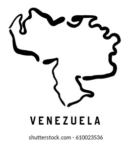 Venezuela map outline - smooth simplified country shape map vector.