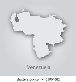Venezuela map in paper cut style.Abstract modern design background. Vector illustration EPS10