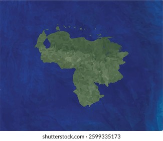 Venezuela map with satellite view design style.