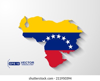 Venezuela  map with shadow effect