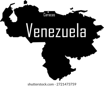 Venezuela Map Silhouette Vector Isolated South America Country Outline