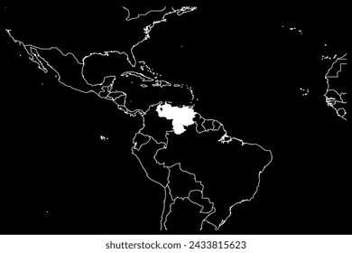 Venezuela mapa de sudamérica fondo negro