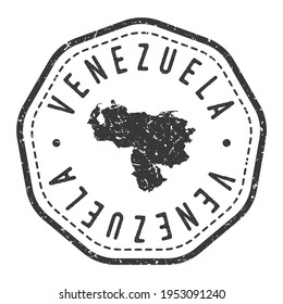 Venezuela Map Stamp Retro Postmark. Silhouette Postal Passport. Seal Round Vector Icon. Badge Vintage Postage Design.