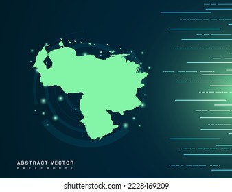 Venezuela map of technology green futuristic Background vector.