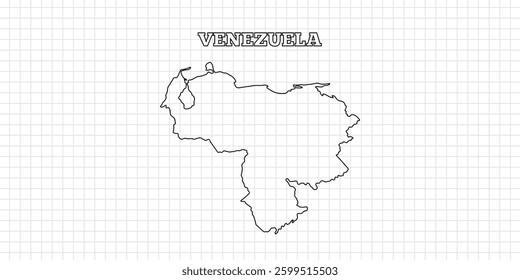 Venezuela map travel with outline simple drawing version Illustration