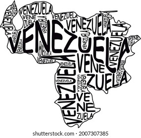 Venezuela map typographic map venezuela south america latin america
