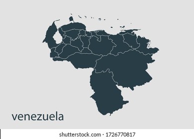 venezuela map vector, Abstract design vector illustration Eps 10. Navy color.High Detailed on white background.
