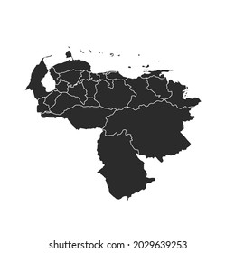 Venezuela map vector, dark color.isolated on transparent background. 