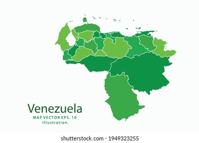 Venezuela map. Vector eps10. green color. on white backgrounds.