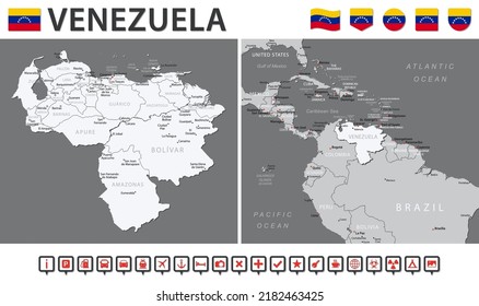Venezuela Map - Vector Infographic Set. Vector illustration