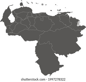 Venezuela map vector, isolated on white  background