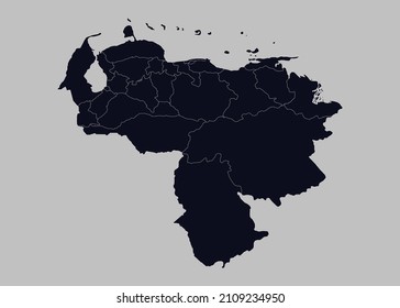 Venezuela map vector, Isolated on gray background