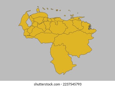 Venezuela map vector, Isolated on gray background