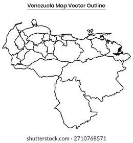 Venezuela Map Vector Outline Editable Country Silhouette