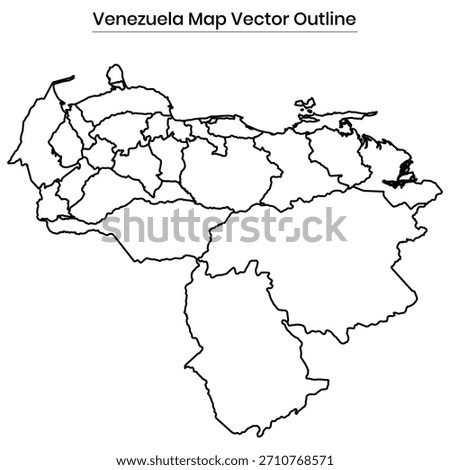 Venezuela Map Vector Outline Editable Country Silhouette