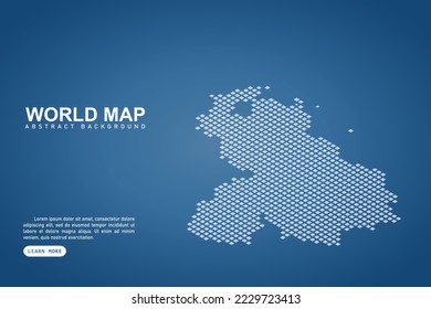 Venezuela Map - World map International vector template with isometric top and white pixel, grid, grunge, halftone style isolated on blue background for design, web - Vector illustration eps 10