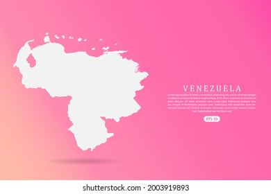 Mapa de Venezuela - Plantilla de vector de mapa mundial con color blanco 3d sobre fondo gradiente rosado para infografía - Pos de ilustración vectorial 10