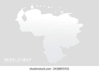 Venezuela Map - World Map vector template with High detailed including white and grey gradient color and white outline color isolated on grey background - Vector illustration eps 10