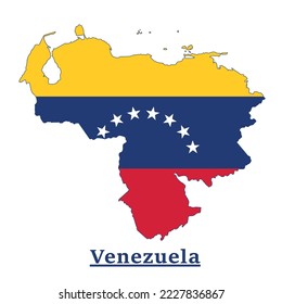 Venezuela National Flag Map Design, Illustration Of Venezuela Country Flag Inside The Map