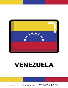 Venezuela National Flag Vector Icon Button
