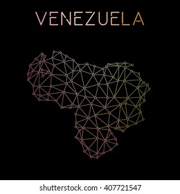 Venezuela network map. Abstract polygonal map design. Network connections vector illustration.